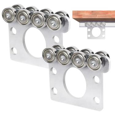 Imagem de Conjunto de carrinho de 8 rodas compatível com Unistrut 1-5/20.3 cm de largura e mais alto trilho de canal de suporte para carrinho de guincho de feixe ou rolos de porta deslizante, sistema de trilho