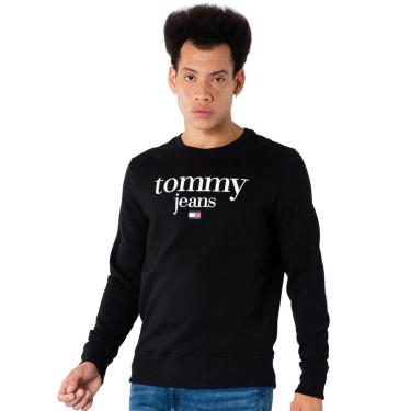 Imagem de Moletom Tommy Jeans Masculino Regular Crewneck Modern Corp Logo Preto-Masculino