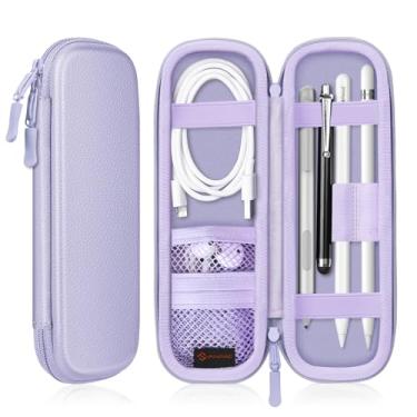 Imagem de Fintie Capa com suporte para Apple Pencil (USB-C) e Apple Pencil (1ª/2ª Geração), bolsa protetora de couro PU compatível com Apple Pen, cabo USB, Samsung Stylus, roxo lilás