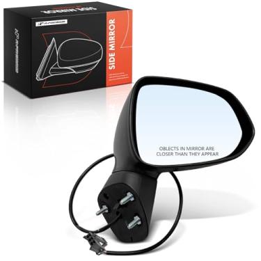 Imagem de A-Premium Espelho retrovisor traseiro externo preto liso dobrável manual do passageiro - compatível com Honda Fit 2007 2008