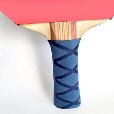Imagem de 2 peças de fita de aderência macia para raquete de tênis de mesa, aderência de morcego, fita antiderrapante termorretrátil (azul)