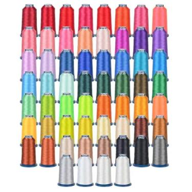 Imagem de Richword Kit de linha de bordado selecionada, 60 cores, 40 WT (108D/2), cada carretel 4000 m (4374Y) adequado para máquinas de bordar