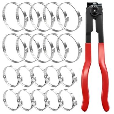 Imagem de Aienxn Alicate de braçadeira de bota CV com 20 peças de braçadeiras de aço inoxidável 304, 10 peças pequenas e 10 peças grandes universais ajustáveis do eixo de acionamento do eixo de acionamento