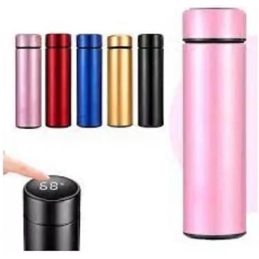 Imagem de Garrafa Térmica Inox 500ml com Display Digital LED de Temperatura – Mantém Bebida Quente ou Fria, Tampa Antivazamento, Portátil para Viagem, Academia e Escritório