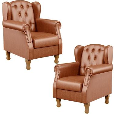 Imagem de Kit 02 Poltronas Decorativa Yara P02 Camel