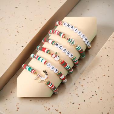 Imagem de Pulseira de Natal, adequada como presente de Natal para amigos ou amantes, uma pulseira moderna com significado de bênção, One Size, Argila de polímero, Sem Pedra Preciosa