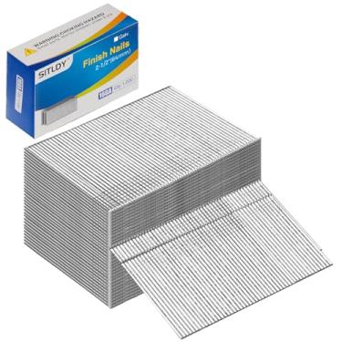 Imagem de SITLDY Pregos de acabamento reto calibre 16, pacote com 1000 galvanizados, 2-1/5.1 cm, para pregador pneumático, elétrico de acabamento reto 16GA