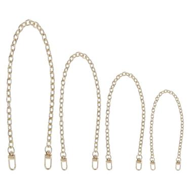 Imagem de Semetall Conjunto de 4 alças de corrente de bolsa dourada multicomprimento | 15,7/23,6/31,5/47,2 polegadas (40/60/80/120 cm) alças de ombro transversais de substituição com design O-Link, largura de