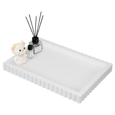 Imagem de Bandeja decorativa retangular para decoração de mesa de café, bandeja decorativa de madeira para sala de estar, decoração de casa, mesa de centro