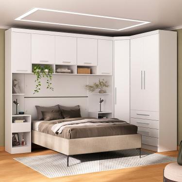 Imagem de Quarto 8 Portas 6 Gavetas Cab Cs Alpes Master Luciane Móveis Branco Pf-branco Pf