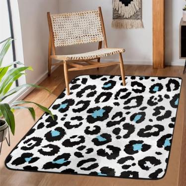 Imagem de Tapete de área para sala de estar, lavável à máquina, estampa de leopardo, tapete antiderrapante, tapete macio para sala de estar, quarto, sala de jantar, berçário, cozinha, decoração de casa