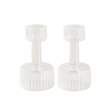 Imagem de Castiçal De Vidro Elegante(Kit Com 2 Castiçais Elegantes)