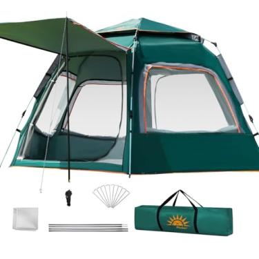 Imagem de Barraca de Camping Automática 6-8 Pessoas, Impermeável com Mosquiteiro e Coberta UV Dobrável