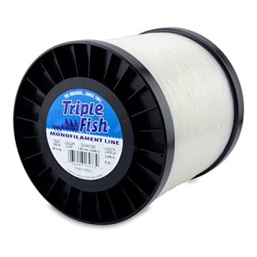 Imagem de Triple Fish Linha de monofilamento, teste de 100 lb/45,3 kg, 0,039 pol/1,00 mm de diâmetro, transparente, carretel de 2,26 kg, 2446 m