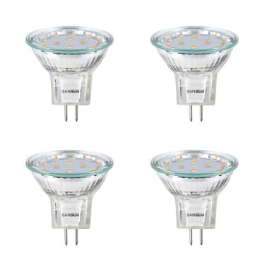 Imagem de SANSUN Lâmpadas LED de paisagem MR11 3W, substituição de halogênio de baixa tensão 12V 20W para holofotes de paisagem externa e luz de pista interna, base de dois pinos GU4, branco macio 3000K, não