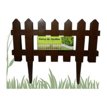Imagem de Cercas Decorativa Kit 6 Jardim De Plástico Marrom - Wlplast