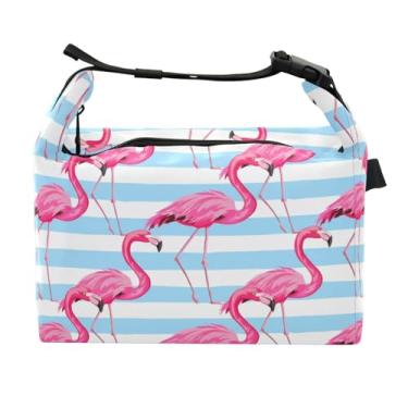 Imagem de STAYTOP Lancheira flamingo com fivela de alça, lancheira isolada para meninos e meninas, lancheira térmica para trabalho escolar