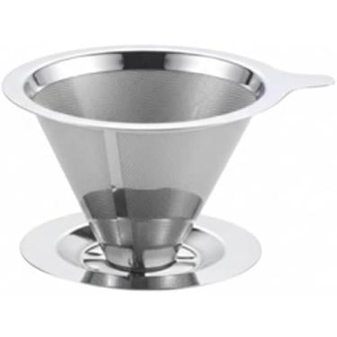 Imagem de Coador de Cafe Inox Reutilizavel Malha Fina Filtro Permanente Sem Papel Ecológico