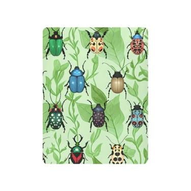 Imagem de Burbuja Lençol de berço macio e respirável para meninas e meninos, folhas de besouros para berço padrão e colchões, 68,5 x 99 cm