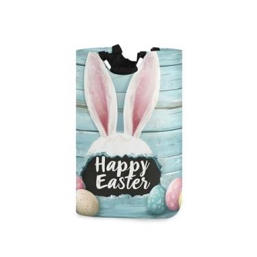 Imagem de xigua Cesto de roupa suja grande de orelhas de coelho da Páscoa com alça, cesto de roupas dobrável para organização de brinquedos e roupas no quarto, banheiro e lavanderia