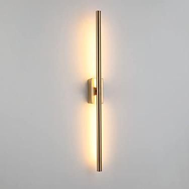 Imagem de Luminária de parede LED, aplique de parede linear de alumínio de 60 cm (23,6"), luminária para cômoda, lavatório, luz de fundo com faixa de LED, luminárias de cabeceira para quarto e sala de