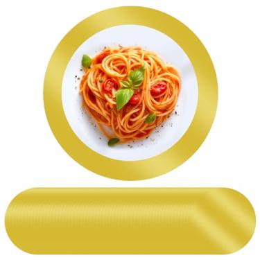 Imagem de Tomeurperf 100 peças de jogo americano de papel dourado, jogo americano descartável de 33 cm para mesa redonda, papel decorativo para festa de aniversário, banquete de casamento - ouro