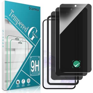 Imagem de Slanku Pacote com 3 protetores de tela de privacidade para Samsung Galaxy S24 FE com moldura de instalação, [antiespião], [vidro temperado], cobertura total, compatível com capas
