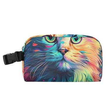 Imagem de TSENQUE Lancheira de gato floral colorida personalizada para mulheres, meninas, lancheira masculina e infantil, lancheira para trabalho, macia, portátil, floral, bolsa térmica para meninos