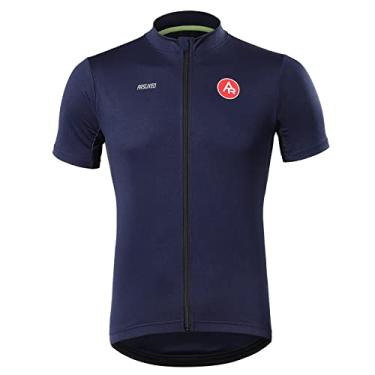 Imagem de Tingpai Camiseta masculina de ciclismo de manga curta de secagem rápida pa treino atlético de corrida e fitness