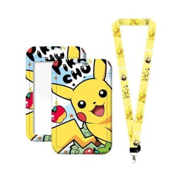 Imagem de Cordão De Pescoço Infantil Pikachu Desenho Animado Anime Porta-Crachá 
