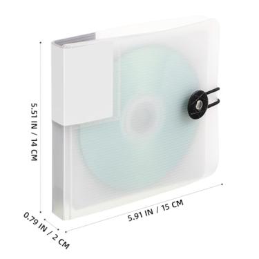 Imagem de Tofficu Bolsa Transparente para Armazenamento de 12 Cds E Dvds, Estojo Protetor Portátil, Organizador Compacto para Casa E Viagens, Branca.