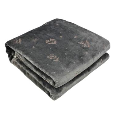 Imagem de VigorSpring Cobertor luxuoso com estampa em ouro rosa, 127 x 177 cm, macio, aconchegante, felpudo, design requintado, cobertores e mantas de lã para sofá-cama, viagem, acampamento, uso (cinza)