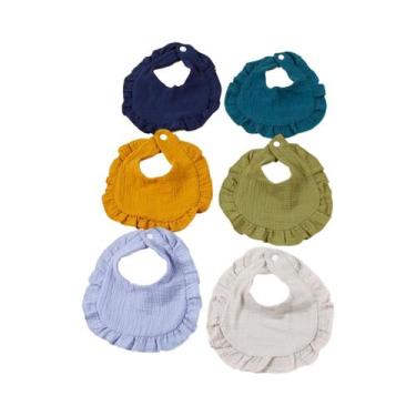 Imagem de Conjunto De Babadores De Algodão Muslin Para Bebês, Cor Sólida, Confor