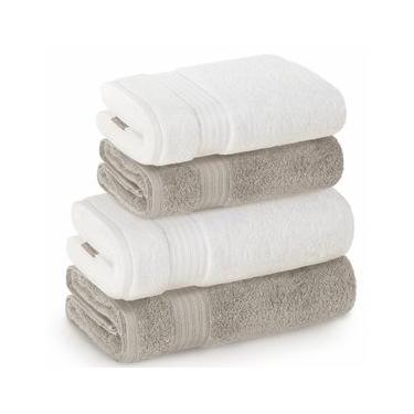 Imagem de Jogo de Toalhas de Banho com 04 Peças Magna Lunar e Branco - Karsten