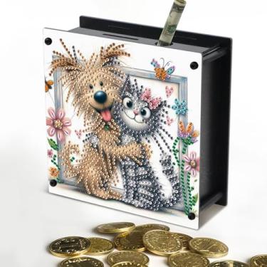 Imagem de LazyFold 1 kit de cofrinho de arte de diamante, bons amigos, pintura acrílica de diamante, caixa de economia de dinheiro, caixa de desafio com diamantes para presente de aniversário de adultos