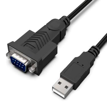 Imagem de Adaptador USB Para Serial RS-232 DB9 9 Pinos 1,8m – Cabo Conversor USB Para Porta Serial, Compatível Com Windows, Mac E Linux, Para Impressoras, Modems, Balanças, PDV E Automação