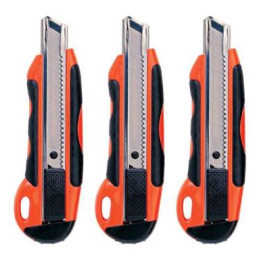 Imagem de Kit com 3 Estiletes Lamina Larga Emborrachado 168BC Cis Sertic Corte P