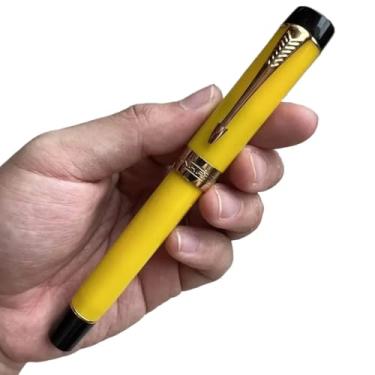 Imagem de AXPTI Caneta-tinteiro clássica dourada com clipe de flecha para escrever canetas executivas de luxo M/F/EF Nib Artigos de papelaria de escritório (05, F (0,5-0,7 mm))