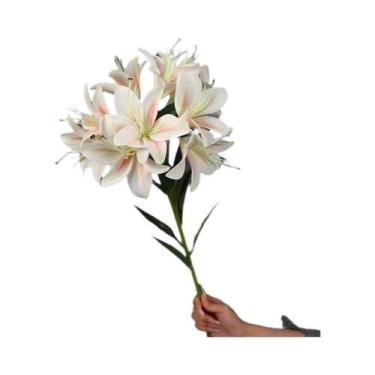 Imagem de Buquê De Flores De Seda Lírio Com 10 Hastes Longas Para Decoração De E