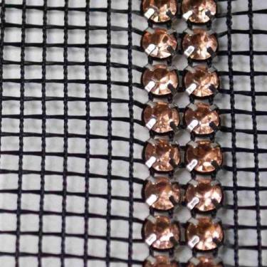 Imagem de Galão strass Primeira Linha Rosé 2 Fios 6mm 1 metro - La Mode Arte e C