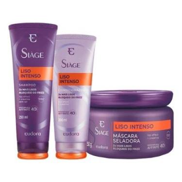 Imagem de Kit Eudora Siáge Liso Intenso 4D - Shampoo e Condicionador e Máscara-Unissex