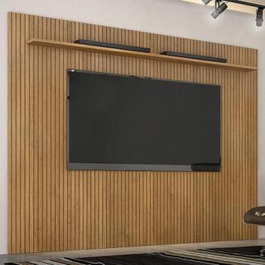 Imagem de Painel para TV Suspenso Frisado Ambiente Curitiba 2240 Cinamomo Off Wh
