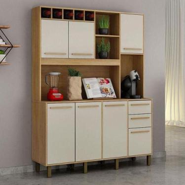 Imagem de Armário De Cozinha Ambiente Granada Cinamomo Off White - Valdemóveis