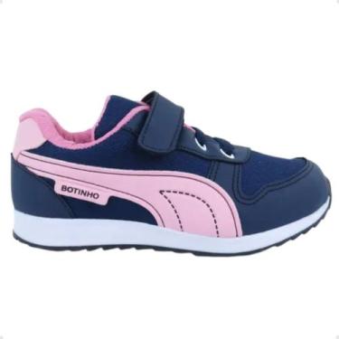 Imagem de Tenis Casual Bebe Casual Botinho Bt706-, Marinho, Pink, 25