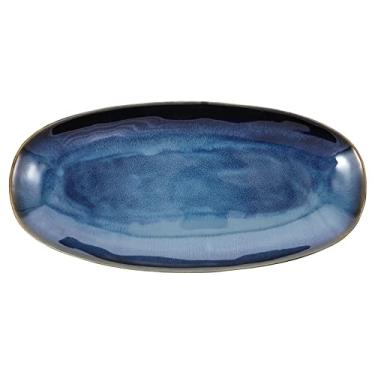 Imagem de Prato de sushi estilo japonês Travessas de servir de cerâmica Prato de servir de sushi Prato de peixe Prato de frutas Aperitivo Prato de servir comida Lanche Prato de armazenamento para jantar de cozi