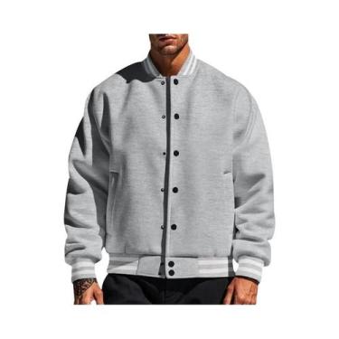 Imagem de Jaqueta Masculina Casual Esportiva Estilo Piloto Americana Com Gola Al