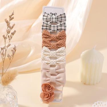 Imagem de 10 peças de grampos de cabelo pequenos para bebês meninas 3,6 cm - 5,6 cm mini conjunto de presilhas antiderrapantes totalmente forradas artesanais laço flor acessórios de cabelo para recém-nascidos