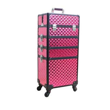 Imagem de Mala de maquiagem carrinho multicamada maleta de maquiagem portátil com rolo de maquiagem para unhas de beleza/1254 (Color : A, Size : 35 x 25x 71 cm)