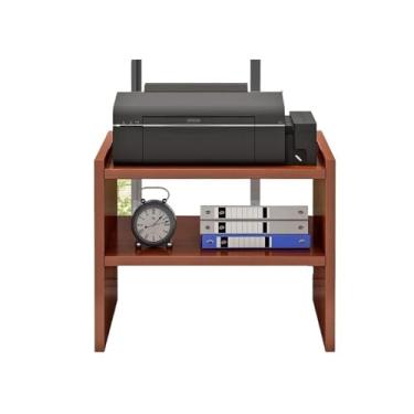 Imagem de KEG801302 Impressora de escritório, prateleira, copiadora, mesa, suporte multicamadas, mesa de impressora de armazenamento doméstico (marrom, pequena)