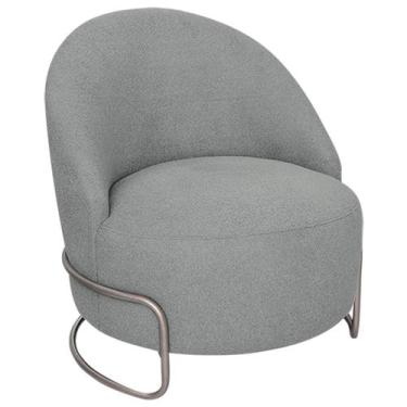 Imagem de Poltrona Luxo Decorativa Tulipa Bouclé - Doce Sonho Móveis, Cinza